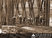 Railway Crew on Train Bridge