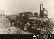 Engine #21 in front of Blackville Station in 1900