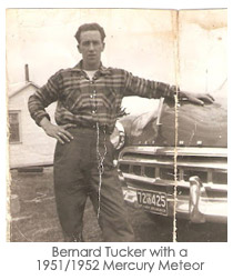 Bernard Tucker with a 1951/1952 Mercury Meteor Bernard Tucker with a 1951/1952 Mercury Meteor