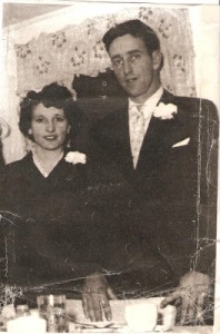 Ethel -18 and Bernard Tucker- 28 on their wedding day (Tuesday, March 1, 1960)