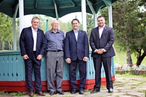 Premier David Alward, Blackville resident Roy MacRae, MLA Jake Stewart and Blackville Mayor Matt Sturgeon