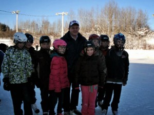 Premier David Alward with Blackville School students.