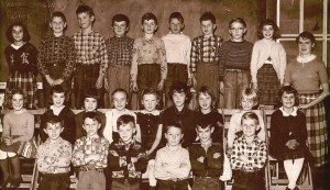 Blackville High School 1955-56 Grade 3 class Back row: Gail Underhill, Graham Parks, Jack MacDonald, Michael McLaughlin, Johnny Fournier, Gary Gillespie, Gordon Underhill, John Corney, Shirley Dunnett Middle row: Connie Walls, Gertrude Furlotte, Mitzie Delassio, Annie Stewart, Anna Moody, Joyce Morehouse, Sharon Gillespie, Helen Muck, Judy Ross Front row: Patty Fournier, Brian Stephens, Brian Mersereau, Graham Campbell, Walter Frenette, Herman Vickers. Teacher: Miss Marie Burns