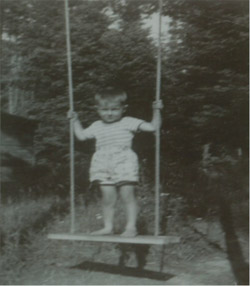 Patty ‘the acrobat’ on the back yard swing