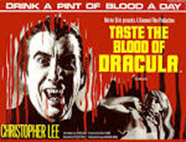 Blood dripping down the screen during the opening credits of the Dracula movie