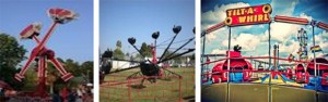 The Bullet, Octopus, and Tilt-A-Whirl circus rides