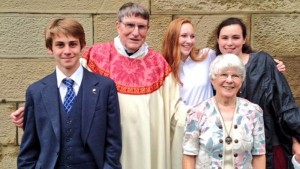 Father Richard Harris and his wife Maggie have three children, six grandchildren and three great-grandchildren. (Redmond Shannon/CBC)