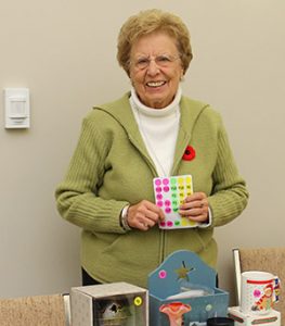 Eleanor Donald of the Blackville Women's Institute, selling crafts and donated items at their annual craft sale